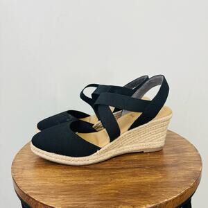 Joie Sydney Black Strappy Slingback Wedge Sandals Women’s Size 7